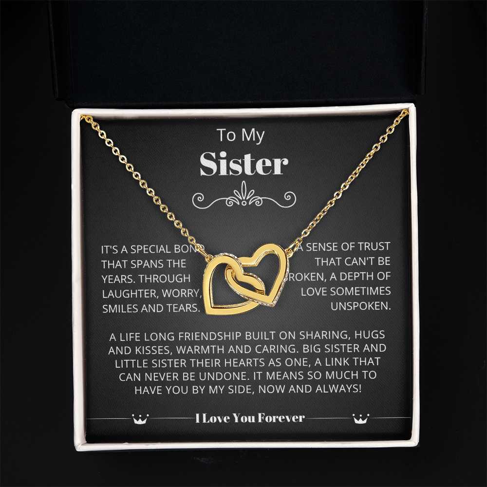 To My Sister - Linked Heart Necklace - A Link Can Never Be Undone