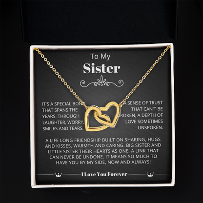 To My Sister - Linked Heart Necklace - A Link Can Never Be Undone