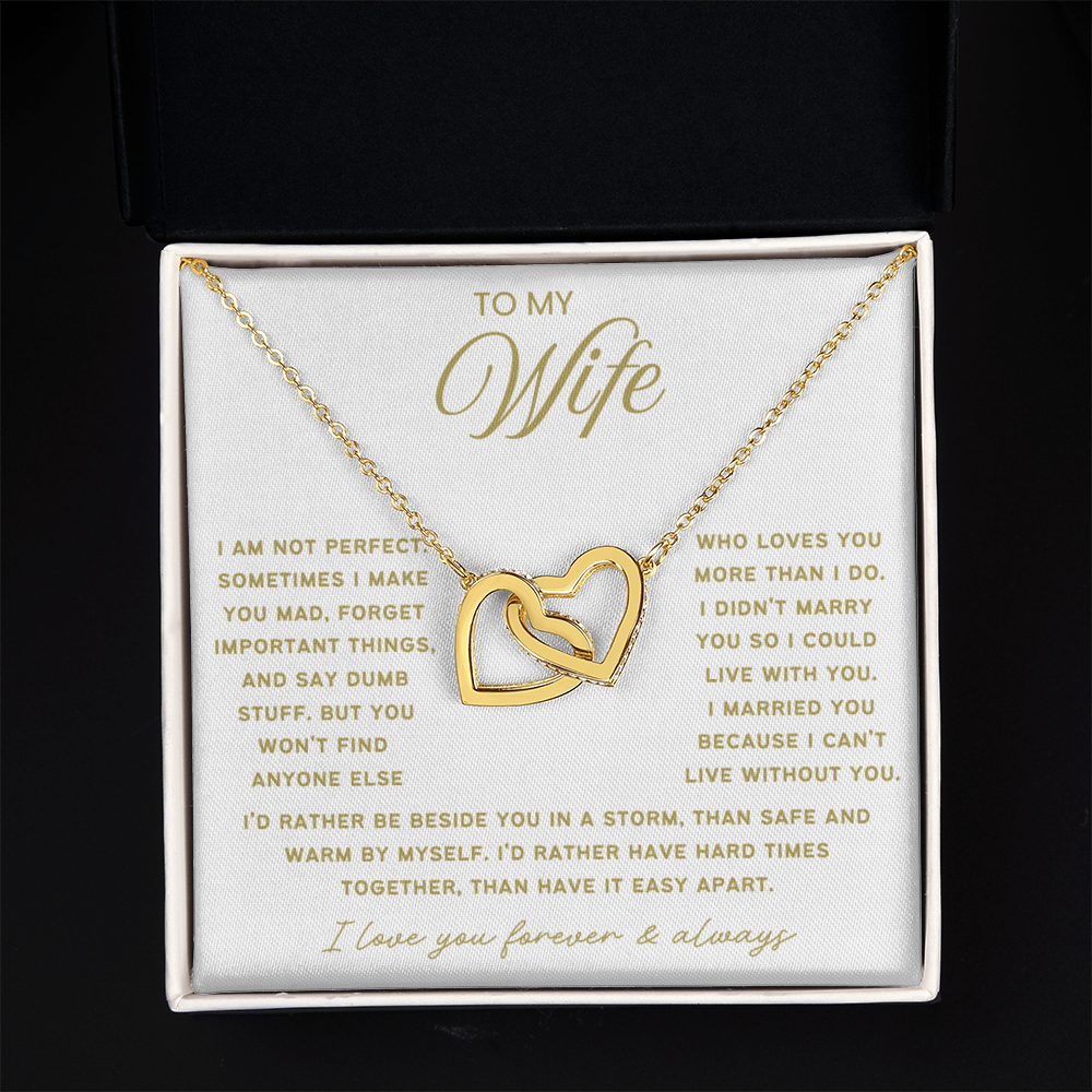 To My Wife - Linked Hearts Necklace - Rather Be Beside You Valentine's Day Gift