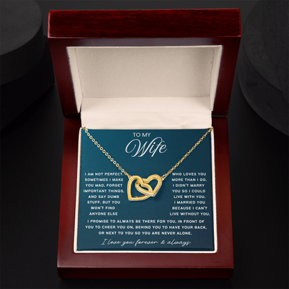 To My Wife - Linked Hearts Necklace - Always Be There For You Valentine's Day Gift