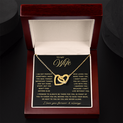 To My Wife - Linked Hearts Necklace - Always Be There For You Valentine's Day Gift
