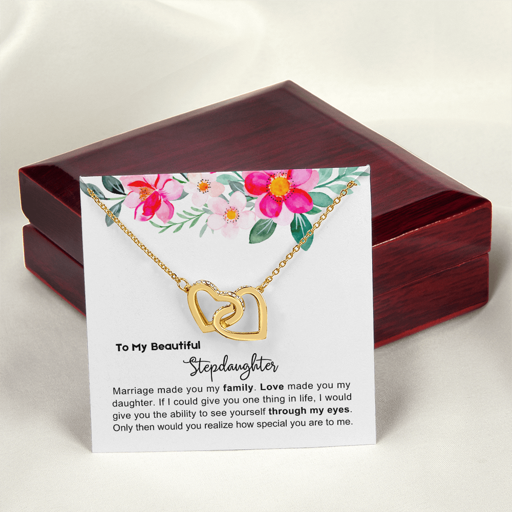 To My Stepdaughter - Linked Heart Necklace - You Are Special Gift