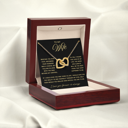 To My Wife - Linked Hearts Necklace - You Are the Best Thing Message Card Gift