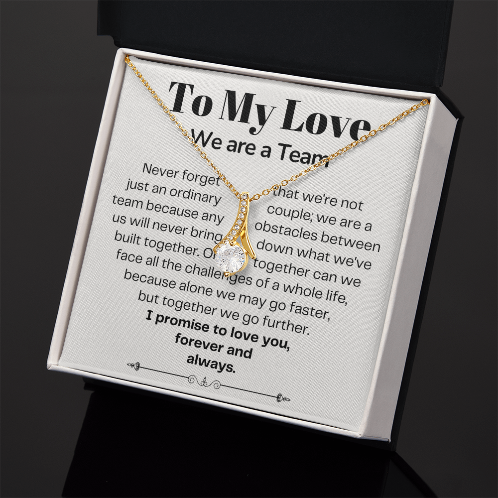 To My Love - Ribbon Necklace - We Are A Team Message Card Gift