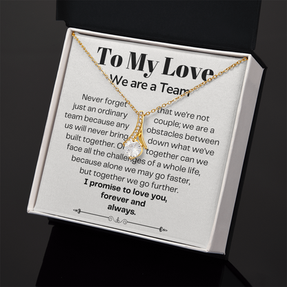 To My Love - Ribbon Necklace - We Are A Team Message Card Gift