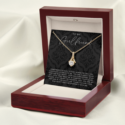 To My Girlfriend - Ribbon Necklace - You Are Always In My Heart Gift
