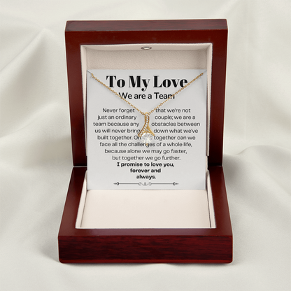 To My Love - Ribbon Necklace - We Are A Team Message Card Gift
