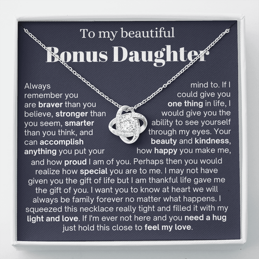We Will Always Be Family Forever  - Necklace Gift for Bonus Daughter