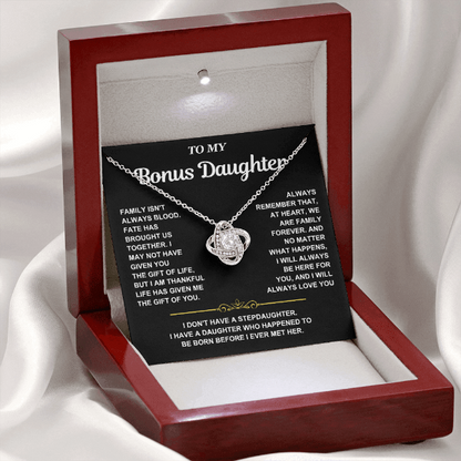 At Heart We Are Family Forever  - Necklace Gift for Bonus Daughter