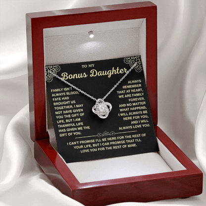 At Heart We Are Family Forever  - Necklace Gift for Bonus Daughter