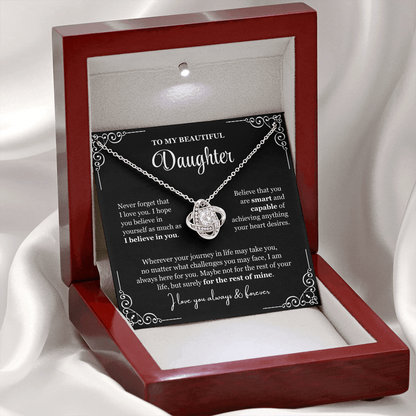 To My Daughter - Love Knot Necklace - Love You For The Rest Of Mine Gift Box