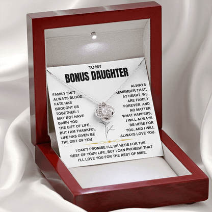 At Heart We Are Family Forever  - Necklace Gift for Bonus Daughter