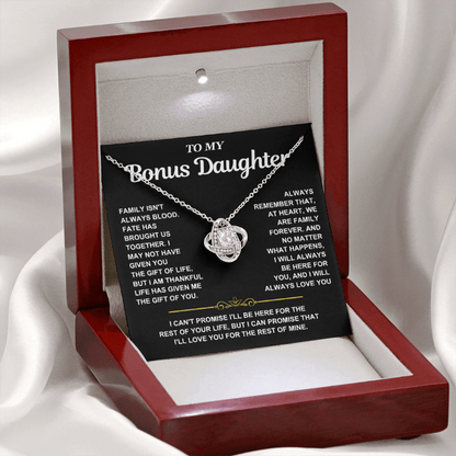 At Heart We Are Family Forever  - Necklace Gift for Bonus Daughter