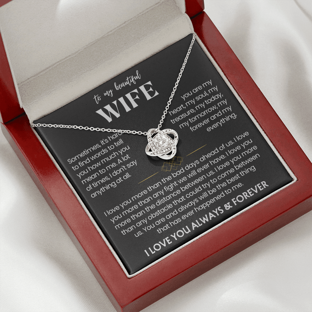 To My Wife - Love Heart Necklace - You Are the Best Thing Message Card Gift from Husband