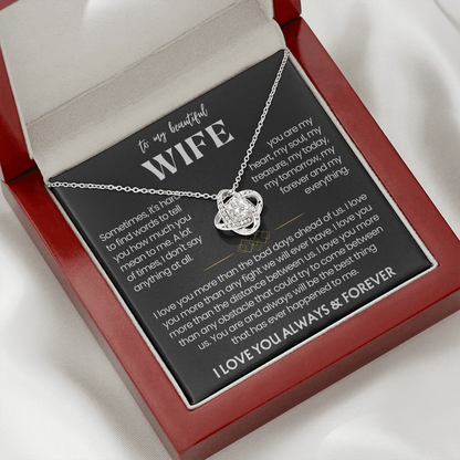 To My Wife - Love Heart Necklace - You Are the Best Thing Message Card Gift from Husband