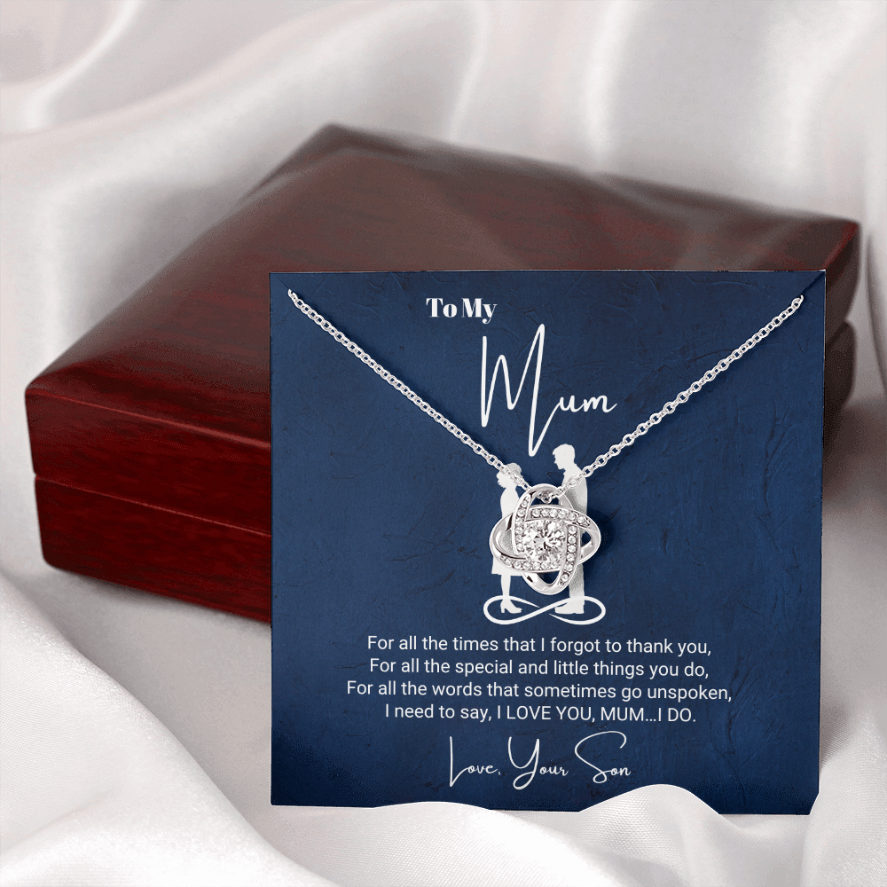 To My Mother - Love Knot Necklace - Life Is Better With You Message Card Gift