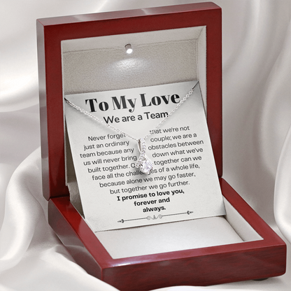 To My Love - Ribbon Necklace - We Are A Team Message Card Gift