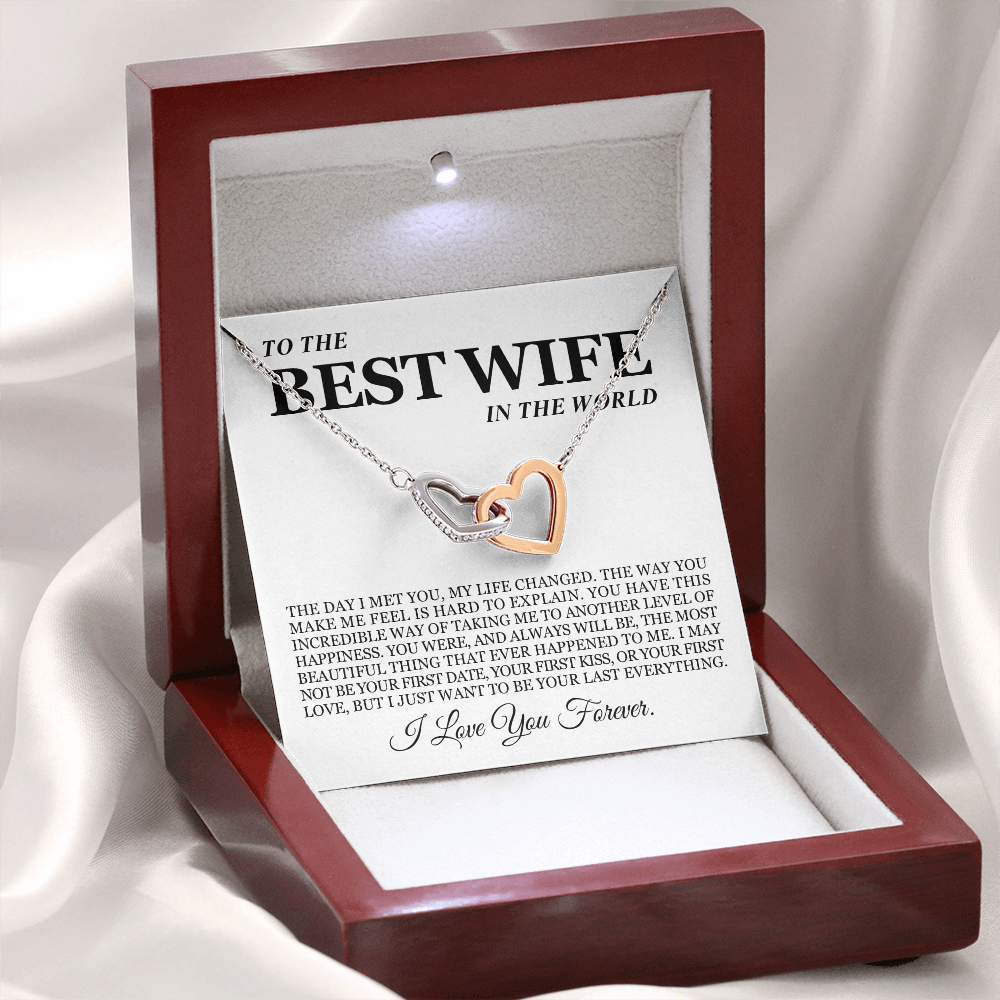 To My Wife - Linked Hearts Necklace - Your Last Everything Valentine's Day Gift