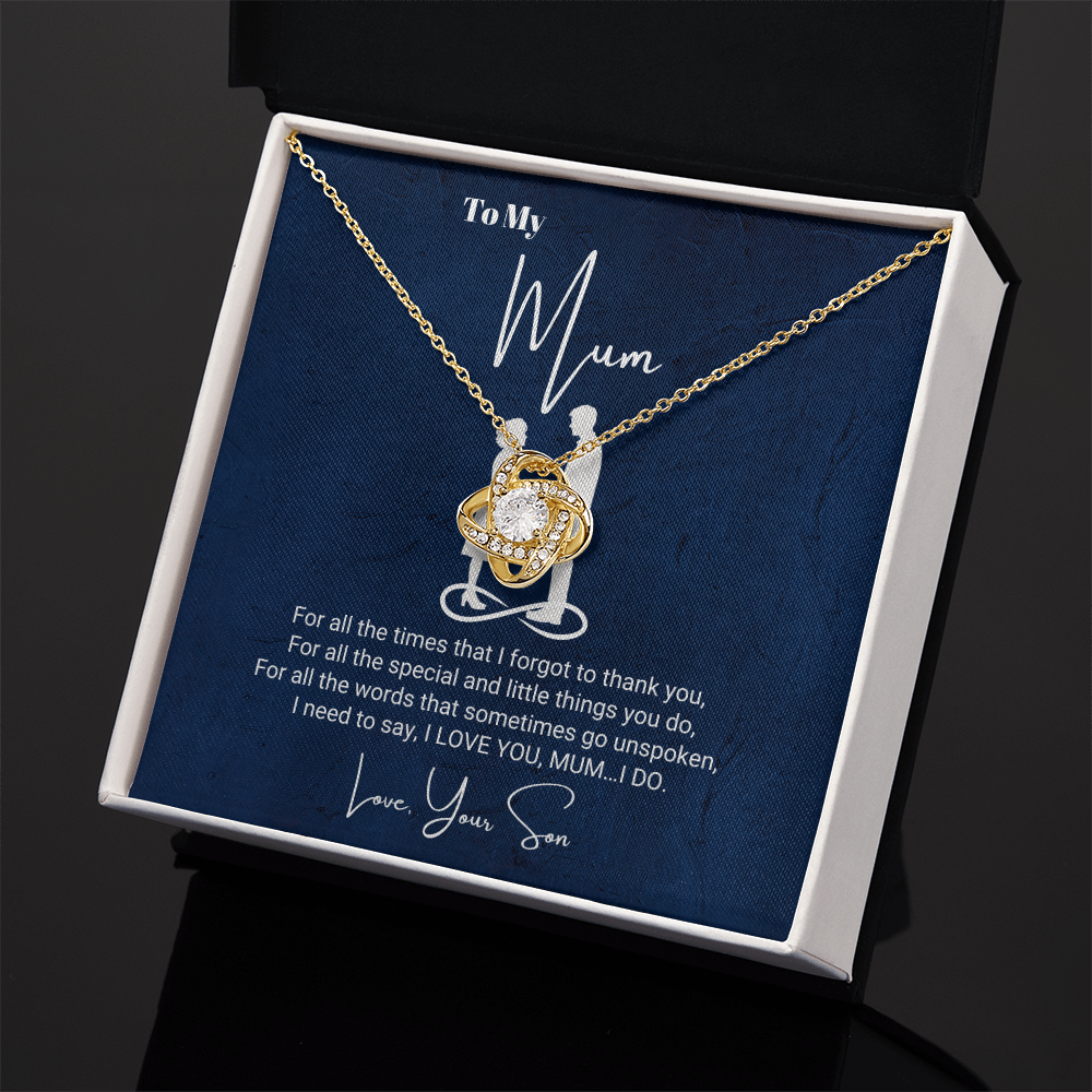 To My Mother - Love Knot Necklace - Life Is Better With You Message Card Gift
