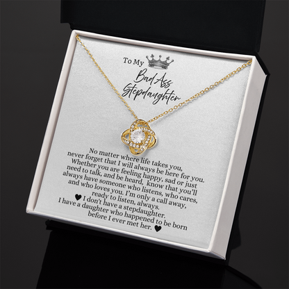 To My Bad Ass Stepdaughter - Love Heart Necklace - I Will Always Be Here For You Gift