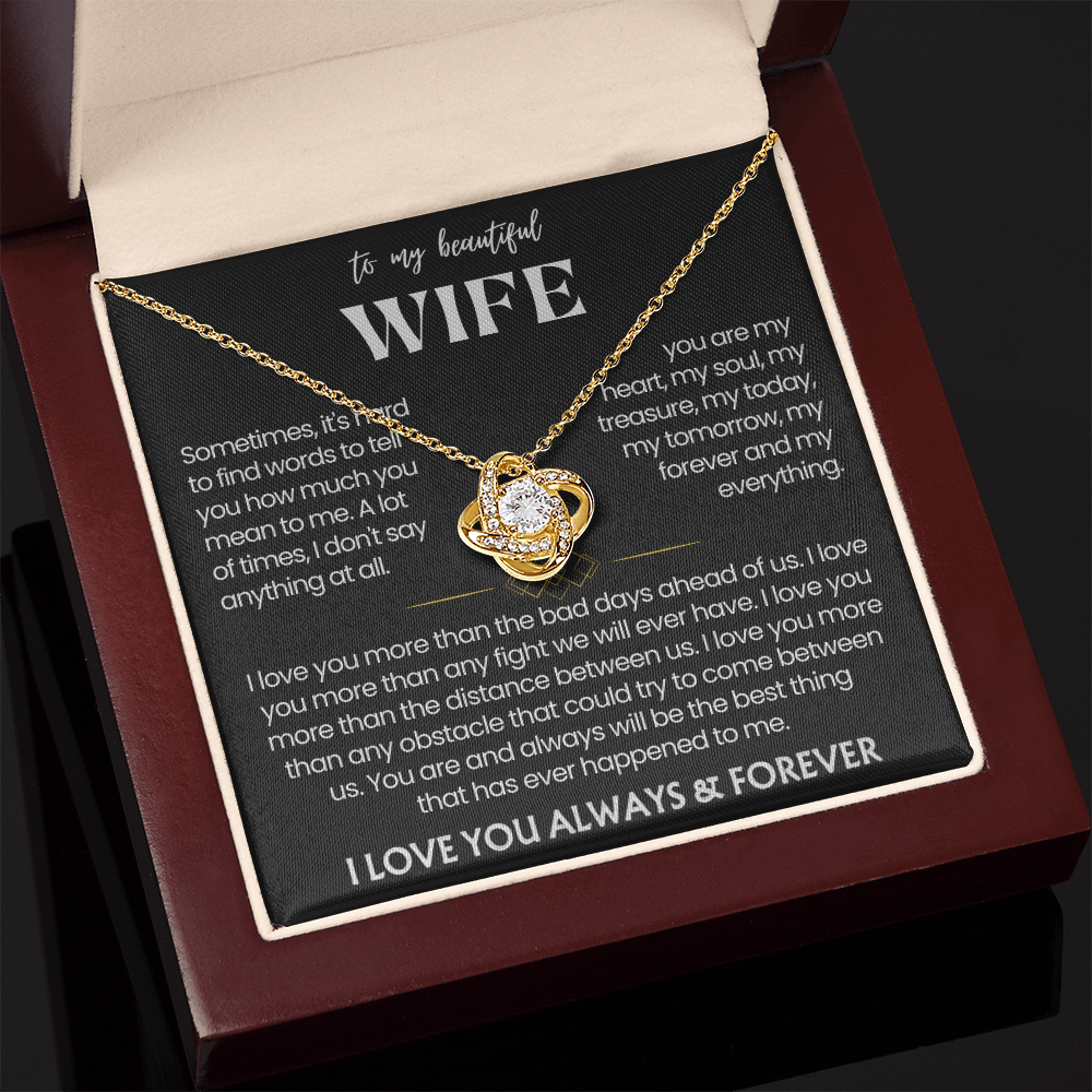 To My Wife - Love Heart Necklace - You Are the Best Thing Message Card Gift from Husband