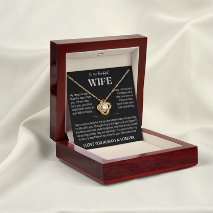 To My Wife - Love Heart Necklace - My Love for You Will Never End Message Card Gift