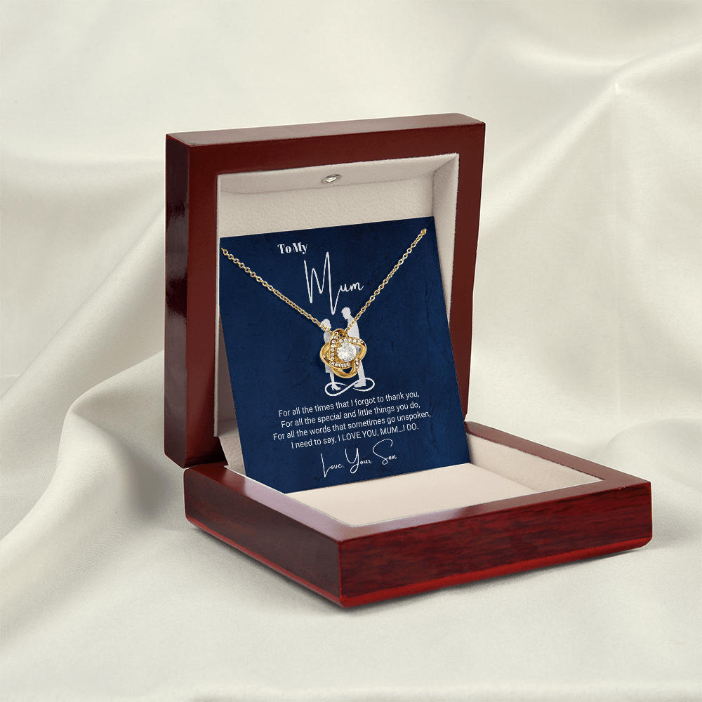 To My Mother - Love Knot Necklace - Life Is Better With You Message Card Gift