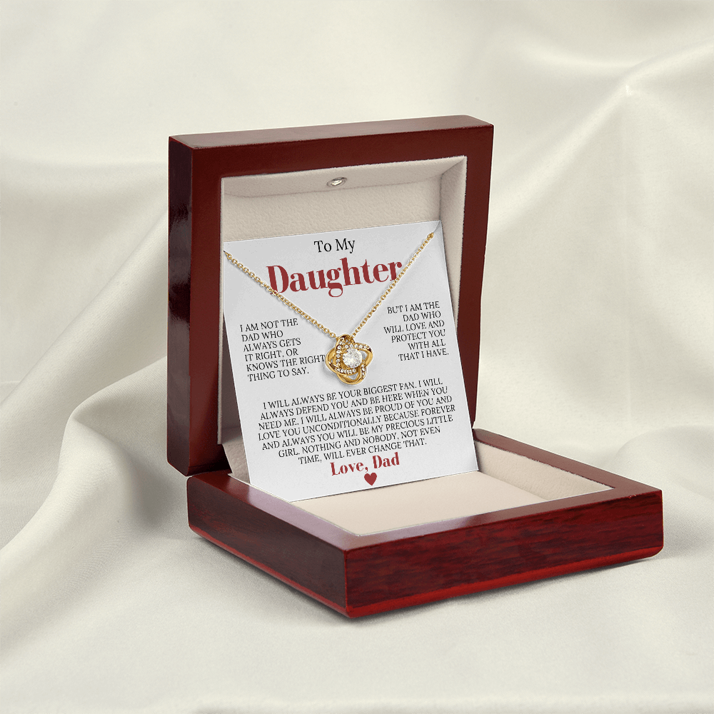 To My Daughter from Dad - Love Knot Necklace - Always Be Your Biggest Fan Gift