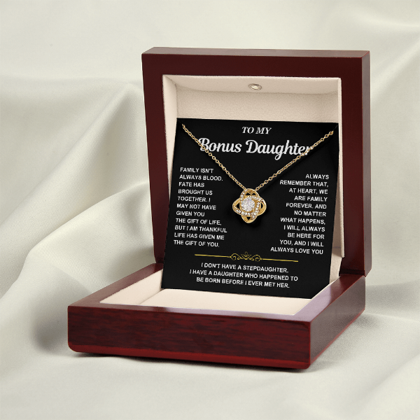 At Heart We Are Family Forever  - Necklace Gift for Bonus Daughter