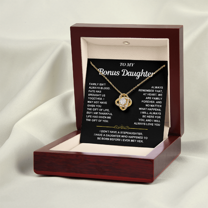 At Heart We Are Family Forever  - Necklace Gift for Bonus Daughter
