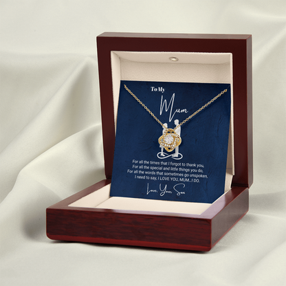 To My Mother - Love Knot Necklace - Life Is Better With You Message Card Gift