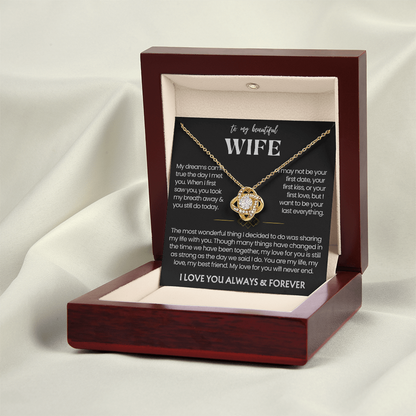 To My Wife - Love Heart Necklace - My Love for You Will Never End Message Card Gift