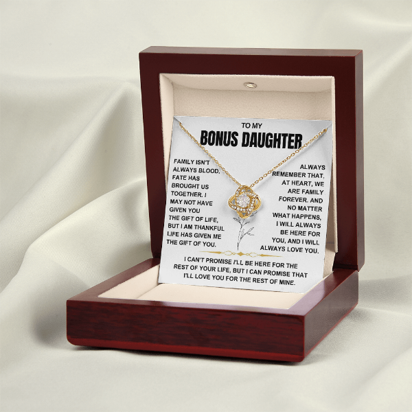 At Heart We Are Family Forever  - Necklace Gift for Bonus Daughter
