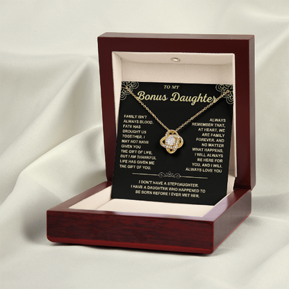 At Heart We Are Family Forever  - Necklace Gift for Bonus Daughter
