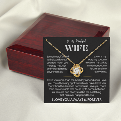 To My Wife - Love Heart Necklace - You Are the Best Thing Message Card Gift from Husband