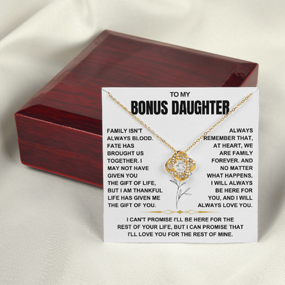 At Heart We Are Family Forever  - Necklace Gift for Bonus Daughter