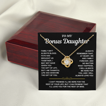 At Heart We Are Family Forever  - Necklace Gift for Bonus Daughter