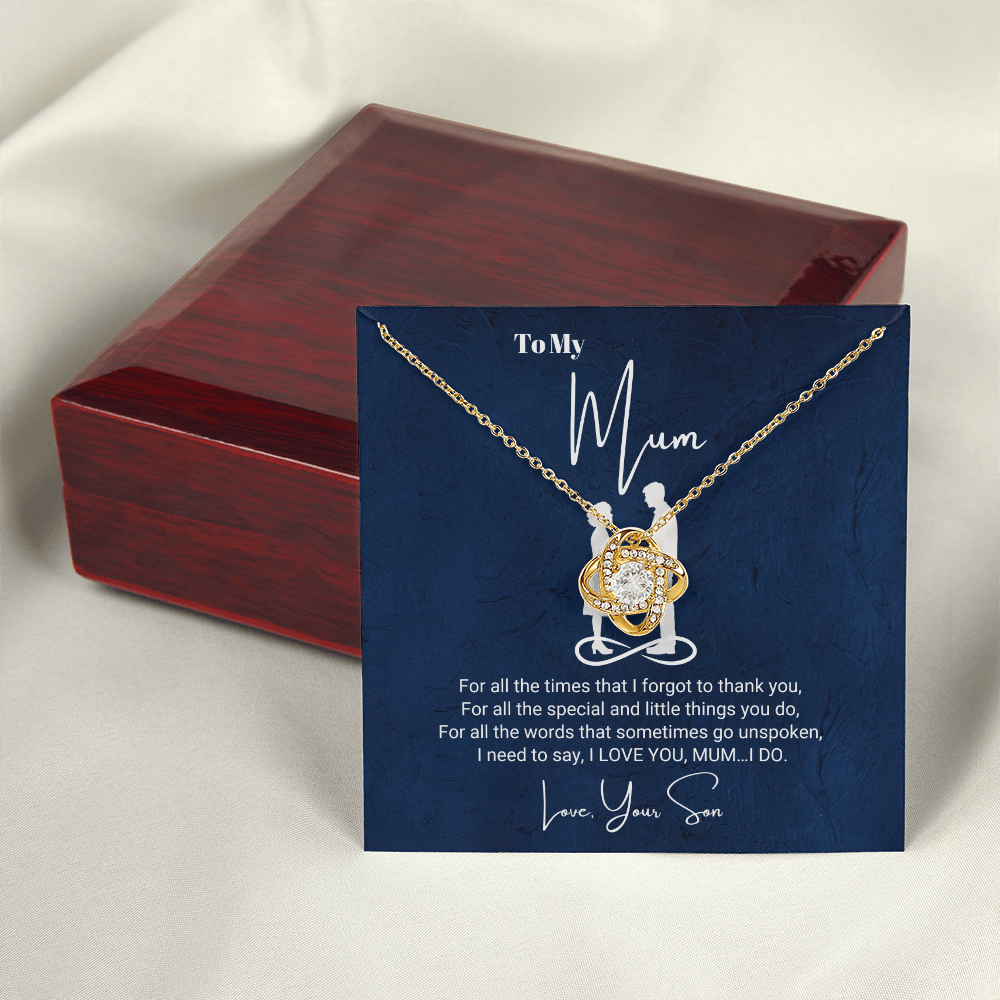 To My Mother - Love Knot Necklace - Life Is Better With You Message Card Gift