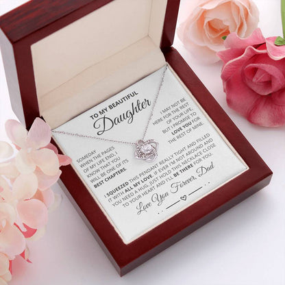 To My Daughter from Dad - Love Knot Necklace - I'll Be There for You Message Card Gift