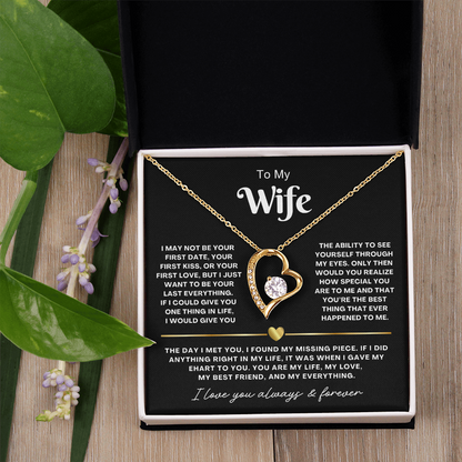 To My Wife - Love Heart Necklace - You Are My Everything Valentine's Day Gift