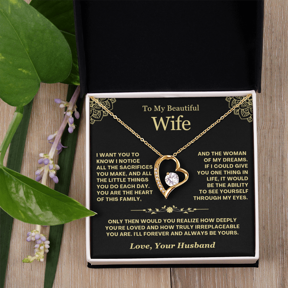 To My Wife - Love Heart Necklace - You Are Irreplaceable Valentine's Day Gift