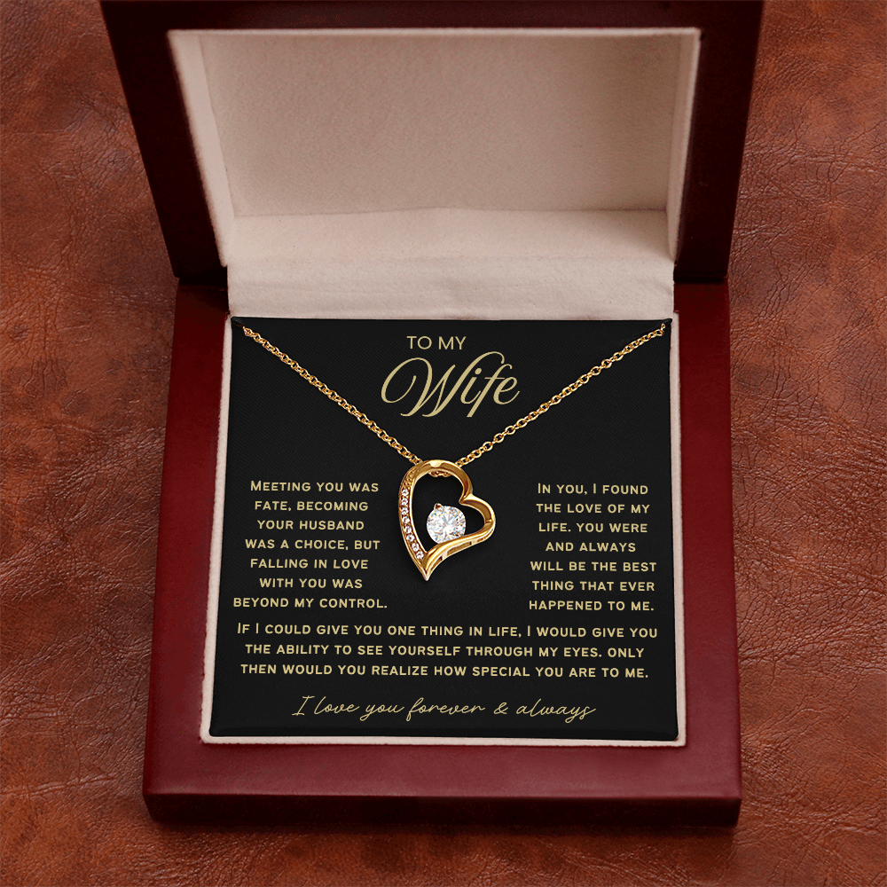 To My Wife - Love Heart Necklace - You Are Special Valentine's Day Gift