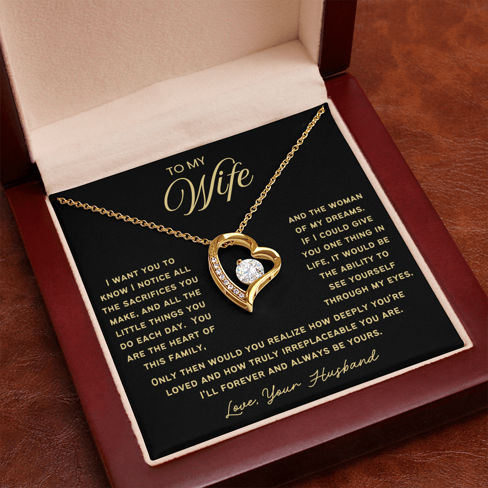 To My Wife - Love Heart Necklace - You Are Irreplaceable Valentine's Day Gift