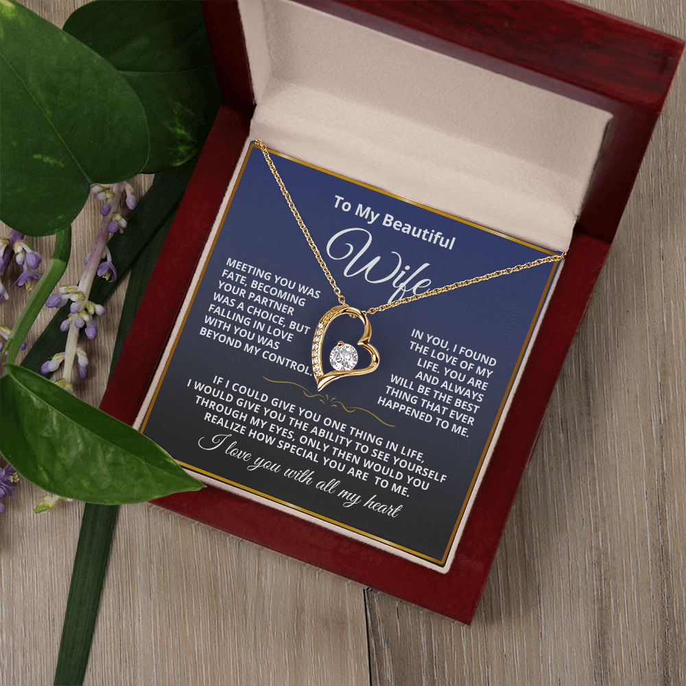 To My Wife - Love Heart Necklace - You Are Special Valentine's Day Gift