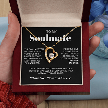 To My Soulmate - Love Heart Necklace -  You Are Special To Me Message Card Gift
