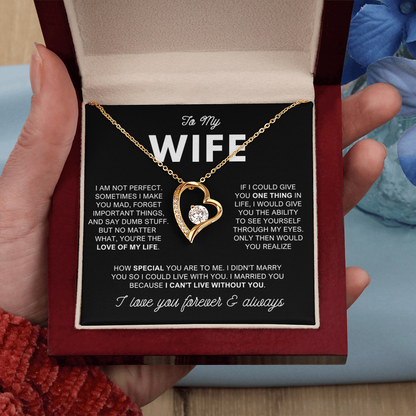 To My Wife - Love Heart Necklace - Love of My Life Valentine's Day Gift