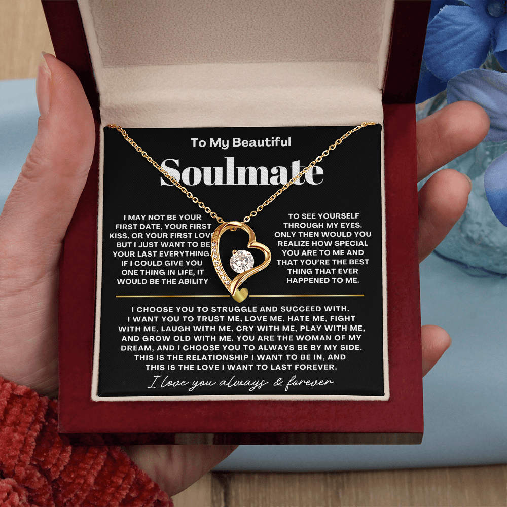 To My Soulmate Necklace - Love Heart Necklace - I Choose You