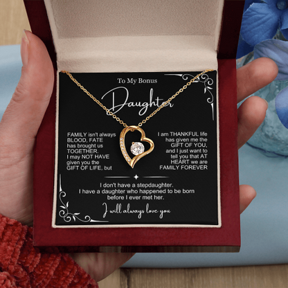 We Are Family At Heart - Necklace Gift for Bonus Daughter