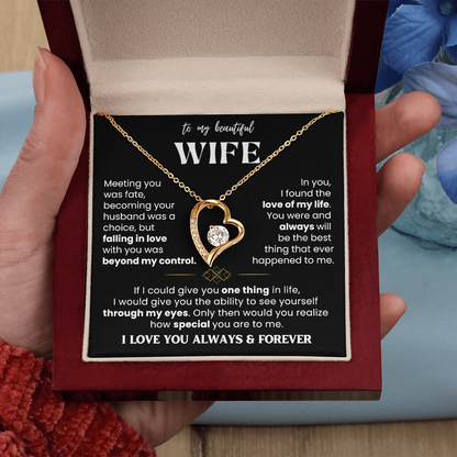To My Wife - Love Heart Necklace - Love You Always Message Card Gift from Husband