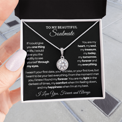 To My Soulmate Necklace - Eternal Love Necklace - Love You Forever Message Card Gift